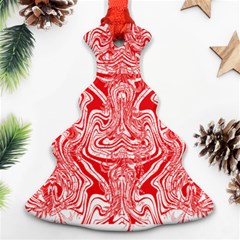 A Red And White Image Of A Pattern On A White Background Ornament (christmas Tree) 