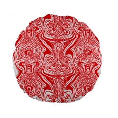 A Red And White Image Of A Pattern On A White Background Standard 15  Premium Round Cushions by catchydesignhill