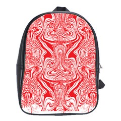 A Red And White Image Of A Pattern On A White Background School Bag (xl) by catchydesignhill