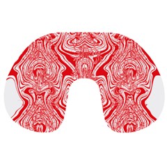 A Red And White Image Of A Pattern On A White Background Travel Neck Pillow by catchydesignhill