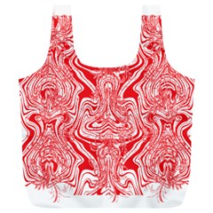 A Red And White Image Of A Pattern On A White Background Full Print Recycle Bag (xl) by catchydesignhill