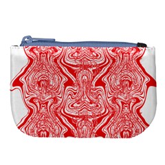 A Red And White Image Of A Pattern On A White Background Large Coin Purse by catchydesignhill