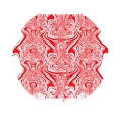 A Red And White Image Of A Pattern On A White Background Mini Round Pill Box (pack Of 5) by catchydesignhill