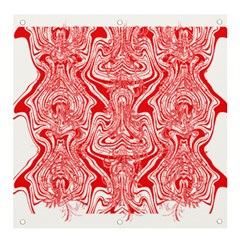 A Red And White Image Of A Pattern On A White Background Banner And Sign 4  X 4  by catchydesignhill