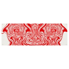 A Red And White Image Of A Pattern On A White Background Banner And Sign 12  X 4  by catchydesignhill