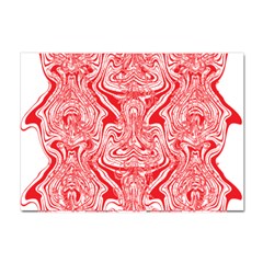 A Red And White Image Of A Pattern On A White Background Crystal Sticker (a4) by catchydesignhill