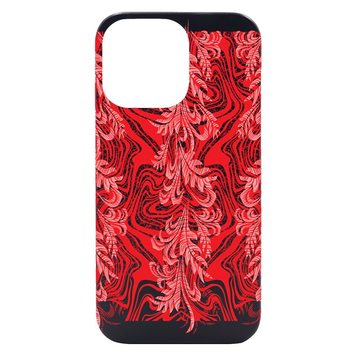 A Red And White Image Of A Pattern On A White Background iPhone 14 Pro Max Black UV Print Case