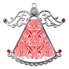 A Red And White Image Of A Pattern On A White Background Metal Angel With Crystal Ornament by catchydesignhill