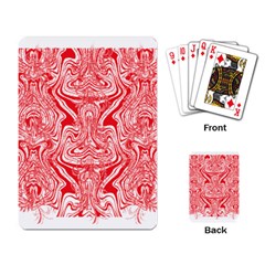 A Red And White Image Of A Pattern On A White Background Playing Cards Single Design (rectangle)