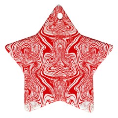 A Red And White Image Of A Pattern On A White Background Star Ornament (two Sides)