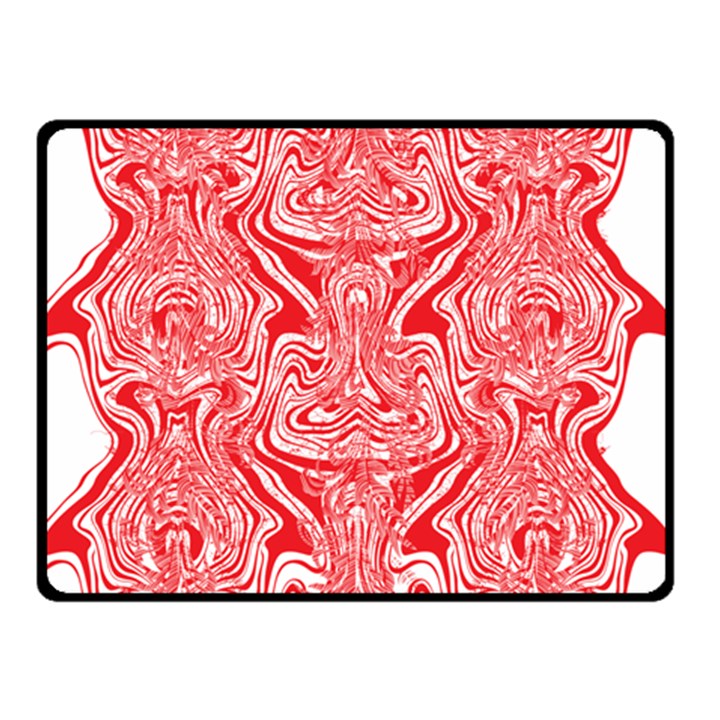 A Red And White Image Of A Pattern On A White Background Two Sides Fleece Blanket (Small)