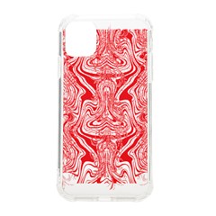 A Red And White Image Of A Pattern On A White Background Iphone 11 Tpu Uv Print Case by catchydesignhill