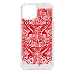 A Red And White Image Of A Pattern On A White Background Iphone 14 Tpu Uv Print Case by catchydesignhill