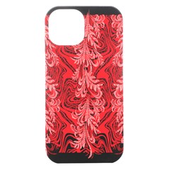 A Red And White Image Of A Pattern On A White Background Iphone 15 Black Uv Print Pc Hardshell Case by catchydesignhill