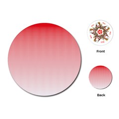 A Red And White Background With Small Squares Playing Cards Single Design (round)