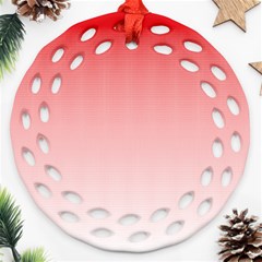 A Red And White Background With Small Squares Round Filigree Ornament (two Sides)