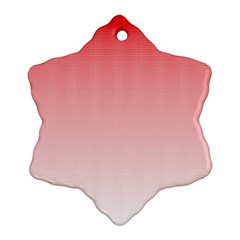 A Red And White Background With Small Squares Snowflake Ornament (two Sides)