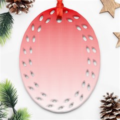 A Red And White Background With Small Squares Ornament (oval Filigree)