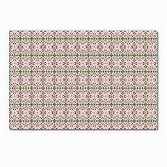 A Pink And Brown Pattern On A White Background Postcard 4 x 6  (pkg Of 10) by catchydesignhill