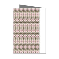 A Pink And Brown Pattern On A White Background Mini Greeting Cards (pkg Of 8)