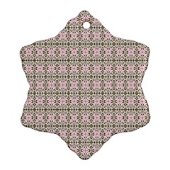 A Pink And Brown Pattern On A White Background Ornament (snowflake) by catchydesignhill