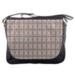 A Pink And Brown Pattern On A White Background Messenger Bag Front