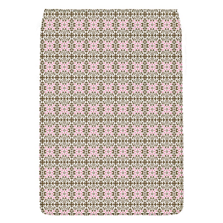 A Pink And Brown Pattern On A White Background Removable Flap Cover (S)