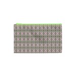 A Pink And Brown Pattern On A White Background Cosmetic Bag (XS) Front