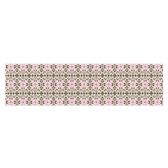 A Pink And Brown Pattern On A White Background Oblong Satin Scarf (16  X 60 ) by catchydesignhill