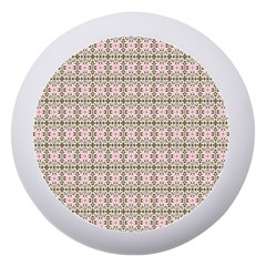 A Pink And Brown Pattern On A White Background Dento Box With Mirror