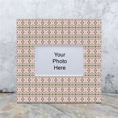 A Pink And Brown Pattern On A White Background White Box Photo Frame 4  X 6  by catchydesignhill