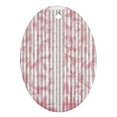 A Pink And White Striped Background Ornament (oval)