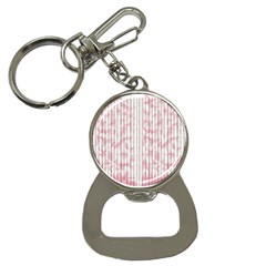 A Pink And White Striped Background Bottle Opener Key Chain by catchydesignhill