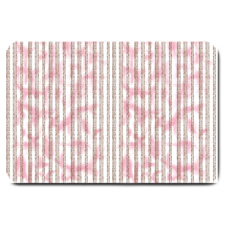 A Pink And White Striped Background Large Doormat