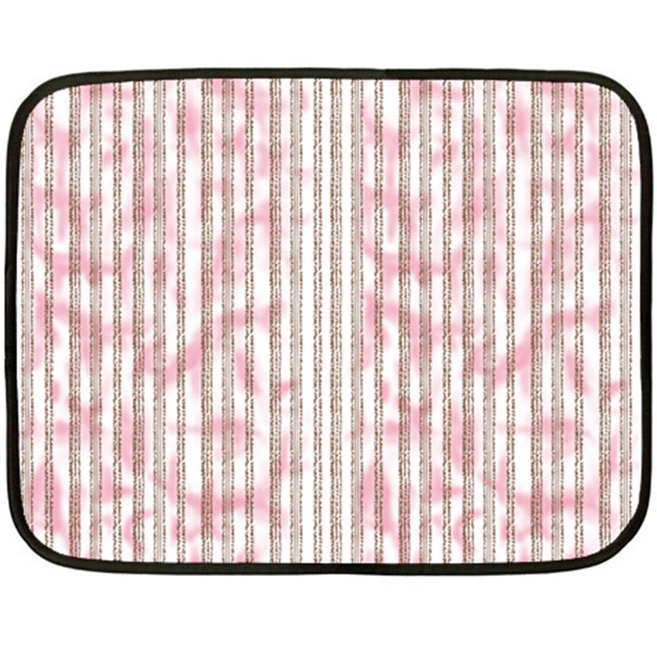 A Pink And White Striped Background Fleece Blanket (Mini)