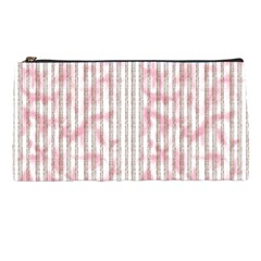 A Pink And White Striped Background Pencil Case by catchydesignhill