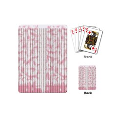 A Pink And White Striped Background Playing Cards Single Design (mini)