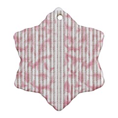 A Pink And White Striped Background Ornament (snowflake)