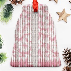 A Pink And White Striped Background Ornament (bell)