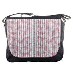 A Pink And White Striped Background Messenger Bag by catchydesignhill