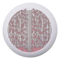 A Pink And White Striped Background Dento Box With Mirror