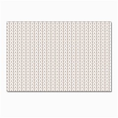 A White Background With A Brown Pattern On It Postcards 5  X 7  (pkg Of 10) by catchydesignhill