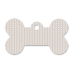 A White Background With A Brown Pattern On It Dog Tag Bone (two Sides) by catchydesignhill