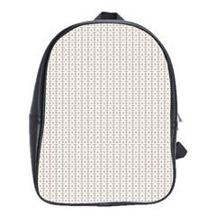 A White Background With A Brown Pattern On It School Bag (large) by catchydesignhill