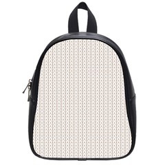 A White Background With A Brown Pattern On It School Bag (small) by catchydesignhill