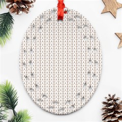 A White Background With A Brown Pattern On It Ornament (oval Filigree) by catchydesignhill