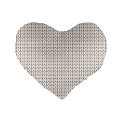 A White Background With A Brown Pattern On It Standard 16  Premium Flano Heart Shape Cushions by catchydesignhill