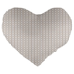 A White Background With A Brown Pattern On It Large 19  Premium Flano Heart Shape Cushions by catchydesignhill