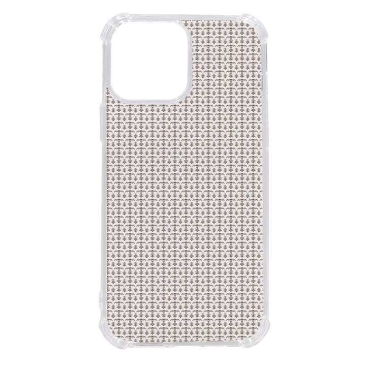 A White Background With A Brown Pattern On It iPhone 13 Pro Max TPU UV Print Case