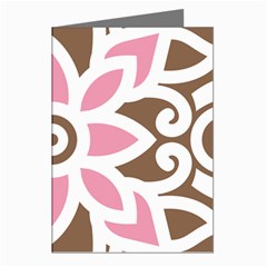 A Pink Flower On A Brown Background Greeting Cards (pkg Of 8)